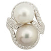SJ1154 - South Sea Pearl with Diamond Ring Set in 18 Karat White Gold Settings