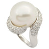 SJ1337 - South Sea Pearl with Diamond Ring Set in 18 Karat White Gold Settings