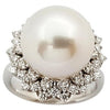SJ1186 - South Sea Pearl with Diamond Ring Set in 18 Karat White Gold Settings