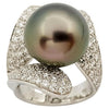 SJ1155 - South Sea Pearl with Diamond Ring Set in 18 Karat White Gold Settings
