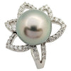 SJ2765 - South Sea Pearl with Diamond 0.37 Carat Ring Set in 18 Karat White Gold Settings