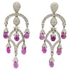 SJ1234 - Pink Sapphire with Diamond Earrings Set in 18 Karat White Gold Settings