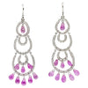 SJ1235 - Pink Sapphire with Diamond Earrings Set in 18 Karat White Gold Settings
