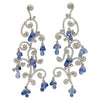 SJ1246 - Blue Sapphire with Diamond Earrings Set in 18 Karat White Gold Settings