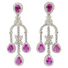 SJ1233 - Pink Sapphire with Diamond Earrings Set in 18 Karat White Gold Settings