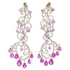 SJ1146 - Pink Sapphire with Diamond Earrings Set in 18 Karat White Gold Settings