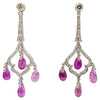 SJ1146 - Pink Sapphire with Diamond Earrings Set in 18 Karat White Gold Settings