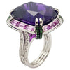 SJ1150 - Amethyst, Pink Sapphire, Tsavorite Ring Set in 18 Karat White Gold Settings