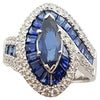 SJ2933 - Blue Sapphire and Diamond Ring Set in 18 Karat White Gold Settings