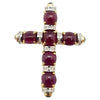 SJ2949 - Cabochon Ruby with Diamond Pendant set in 18 Karat Gold Settings