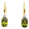 SJ2968 - Green Sapphire with Diamond Earrings Set in 18 Karat Gold Settings