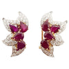 SJ2246 - Ruby with Diamond Earrings Set in 18 Karat Rose Gold Settings