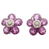 SJ2532 - Pink Sapphire with Diamond Earrings Set in 18 Karat White Gold Settings