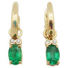 SJ2685 - Emerald with Diamond Earrings Set in 14 Karat Gold Settings
