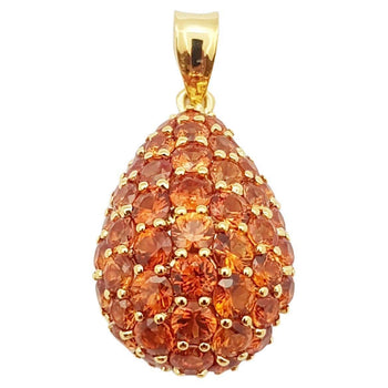 SJ2845 - Orange Sapphire Pendant Set in 18 Karat Gold Settings