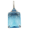 SJ2825 - Blue Topaz and Diamond Pendant Set in 18 Karat White Gold Settings
