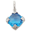 JP0293P - Blue Topaz & Diamond Pendant Set in 18 Karat White Gold Setting