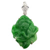 SJ2826 - Carved Jade with Diamond Pendant Set in 18 Karat White Gold Settings