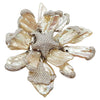 SJ2286 - Fresh Water Pearl with Diamond Flower Brooch Set in 18 Karat White Gold Settings