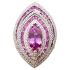 SJ2530 - Pink Sapphire with Diamond Ring Set in 18 Karat White Gold Settings