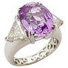 SJ2529 - GIA Certified Unheated Ceylon 8cts Purple Sapphire with Diamond Ring in Platinum