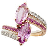 SJ2685 - Pink Sapphire and Diamond Ring Set in 18 Karat White / Rose Gold Settings