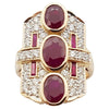 SJ2525 - Ruby with Diamond Ring Set in 18 Karat Rose Gold Settings