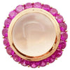 SJ2685 - Rose Quartz with Pink Sapphire Ring Set in 18 Karat Rose Gold Settings