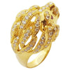 SJ2885 - Brown Diamond with Ruby Lion Ring Set in 18 Karat Gold Setting