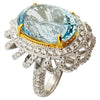SJ2267 - Aquamarine with Diamond Ring Set in 18 Karat White Gold Settings