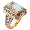SJ2984 - Aquamarine with Blue Sapphire Ring Set in 18 Karat Rose Gold Settings