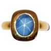 SJ2686 - Blue Star Sapphire Ring Set in 18 Karat Gold Settings