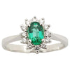 SJ2828 - Emerald with Diamond Ring Set in 18 Karat White Gold Settings