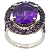 SJ2928 - Amethyst with Amethyst Ring Set in 18 Karat White Gold Settings