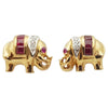 SJ6367 - Ruby & Diamond Elephant Earrings set in 18 Karat Gold Setting