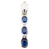 SJ2787 - Blue Sapphire with Diamond Pendant Set in 18 Karat White Gold Settings