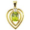 SJ2785 - Peridot with Diamond Pendant Set in 18 Karat Gold Setting