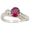 SJ3264 - Ruby with Diamond Ring Set in 18 Karat White Gold Settings