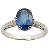 SJ2893 - Blue Sapphire with Ruby and Diamond Ring Set in 18 Karat White Gold Settings