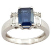SJ6104 - Blue Sapphire with White Sapphire Ring Set in Platinum 900 Settings