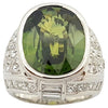 SJ2006 - Green Sapphire with Diamond Ing Set in 18 Karat White Gold Settings