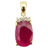 SJ2886 - Ruby with Diamond Pendant Set in 18 Karat Gold Settings