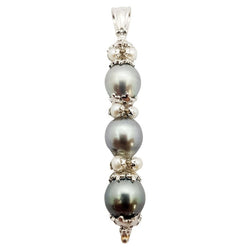SJ2885 - South Sea Pearl with Fresh Water Pearl Pendent in 18 Karat White Gold Settings