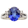 SJ2891 - Tanzanite with Diamond Ring Set in 18 Karat White Gold Settings