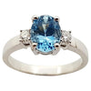 SJ2954 - Aquamarine with Diamond Ring Set in 18 Karat White Gold Settings