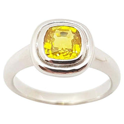 JR0810S - Yellow Sapphire Ring Set in 18 Karat White Gold Setting