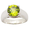 JR0222W - Peridot Ring Set in 18 Karat White Gold Setting
