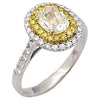 SJ2805 - Diamond and Yellow Diamond Ring Set in 18 Karat White Gold Settings