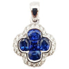 SJ2825 - Blue Sapphire with Diamond Pendant Set in 18 Karat White Gold Settings
