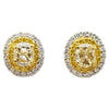 SJ2809 - Diamond and Yellow Diamond Earrings Set in 18 Karat White Gold Settings